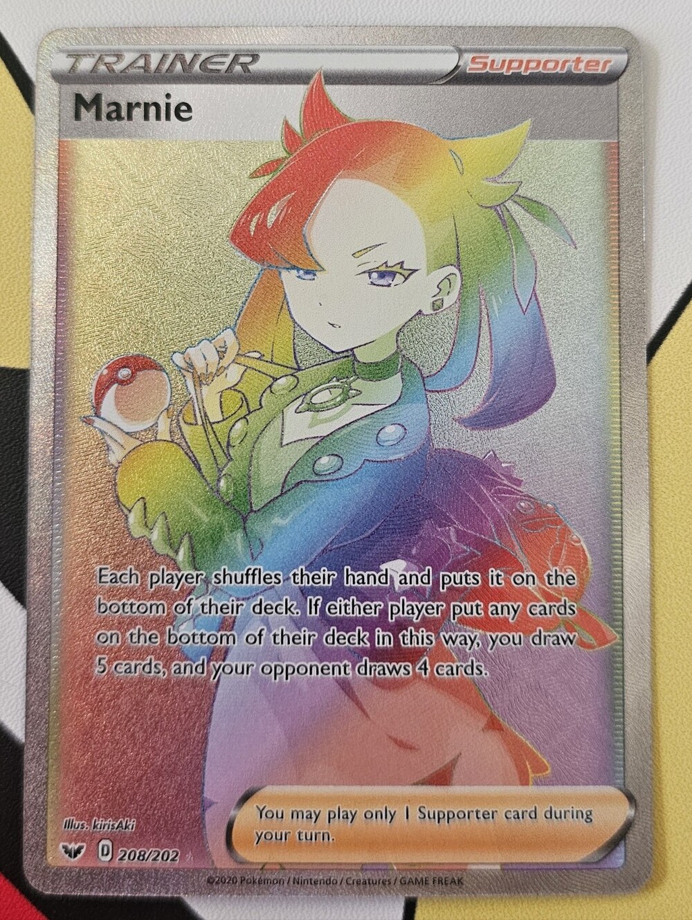 Pokémon Trainer Supporter Marnie Rainbow Full Art Card (Super Secret RARE)